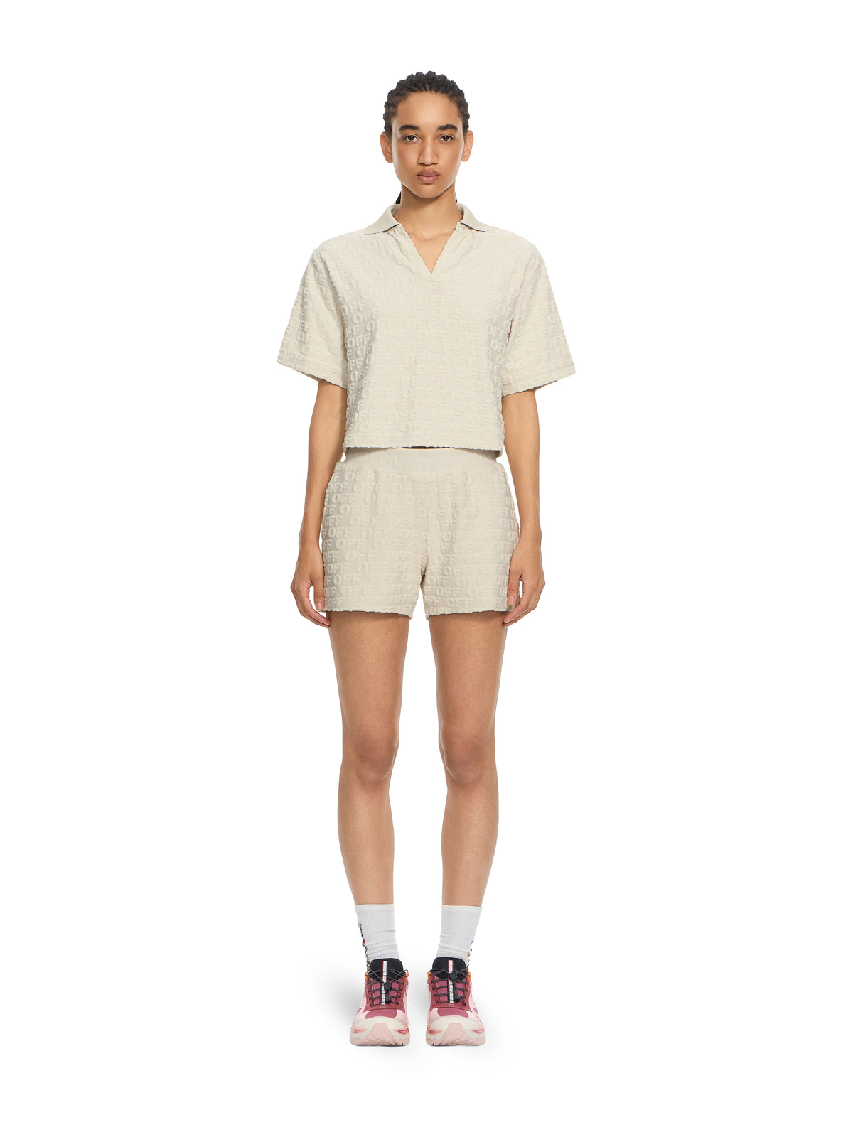 Terry Off Crop Polo