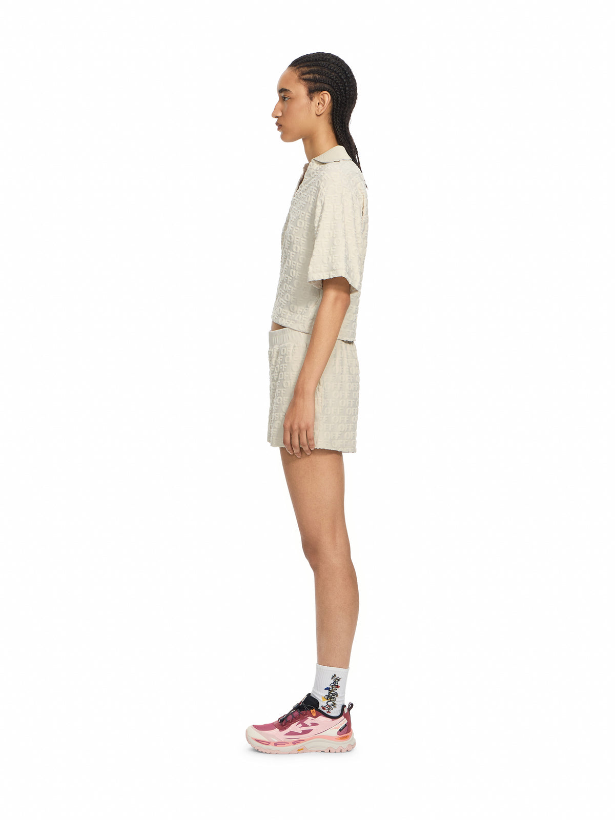 OFF WHITE Terry Off Crop Polo Beige-No Color 29A00713T