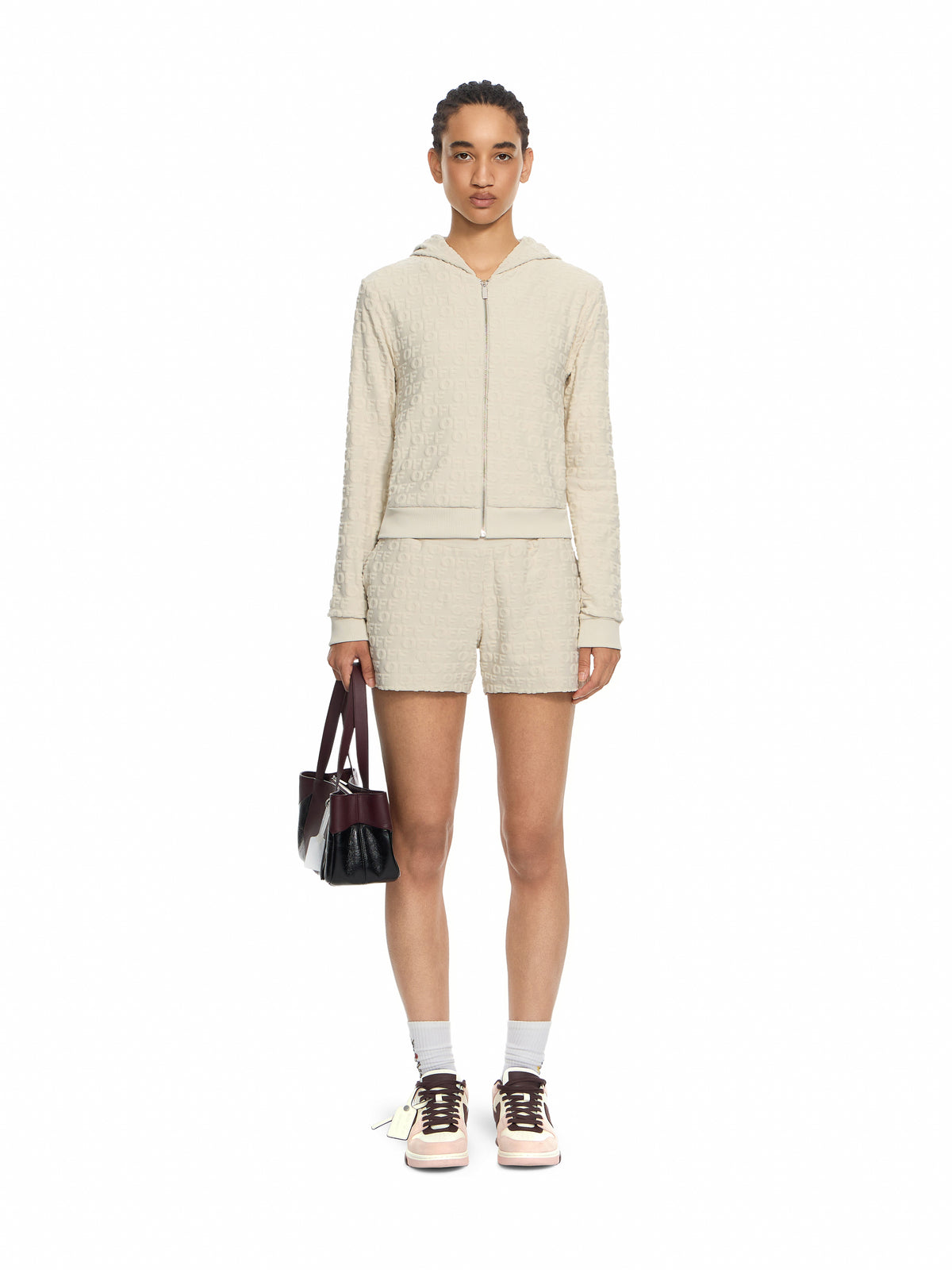 Terry Off Slim Zip-Up Hoodie