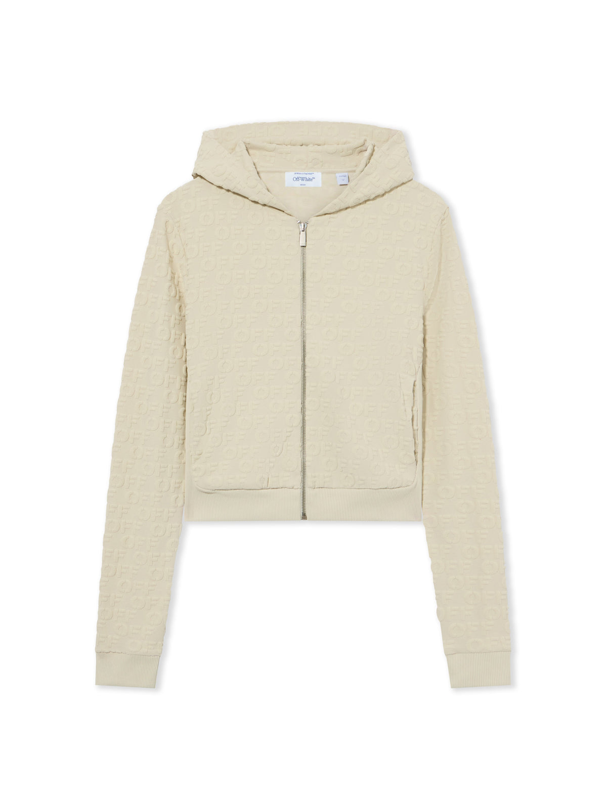 OFF WHITE Terry Off Slim Zip-Up Hoodie Beige-No Color 29E00709T