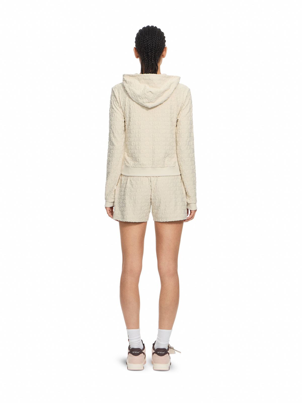 OFF WHITE Terry Off Slim Zip-Up Hoodie Beige-No Color 29E00709T