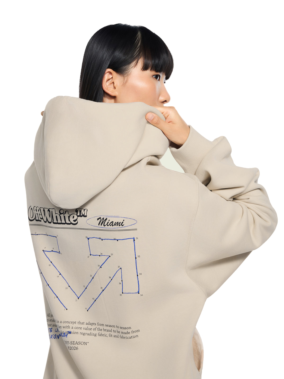 OFF WHITE Connect Dots Regular Hoodie Beige-No Color 29E00727T