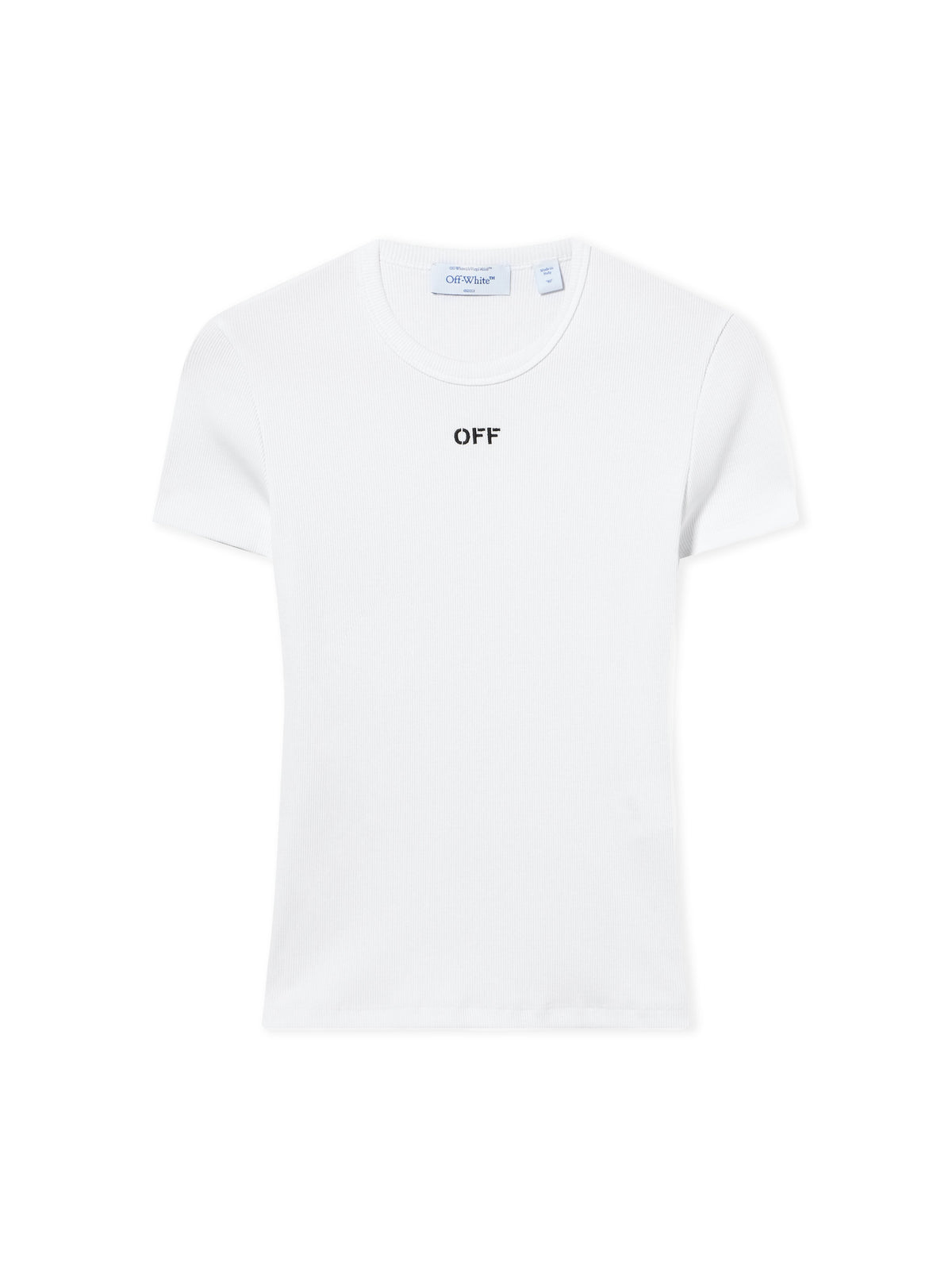 Off Stamp Ribbed Basic T-Shirt
