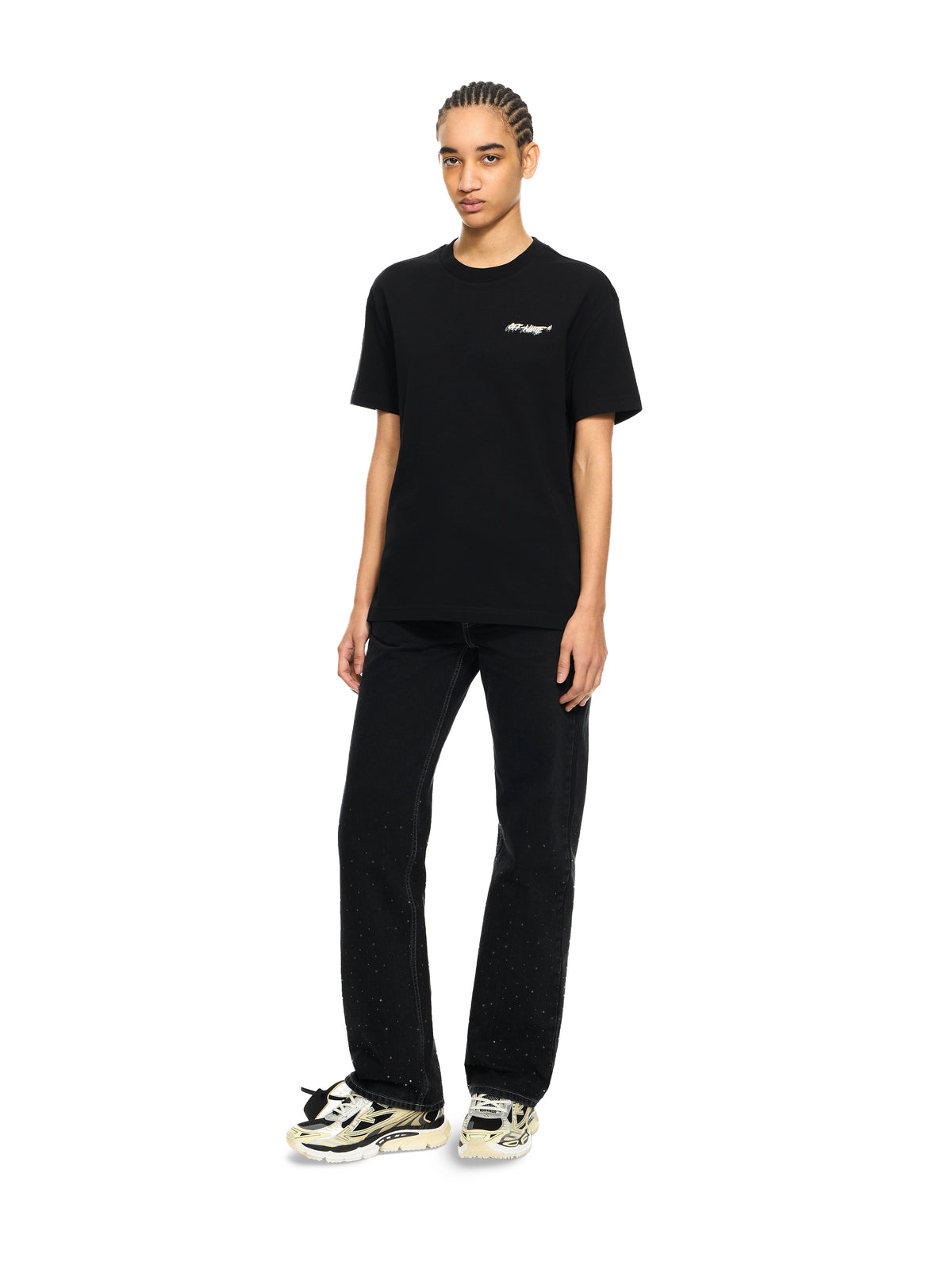 OFF WHITE Shadow Logo T-Shirt Black-Lemon Icing 2AA089S26JER001