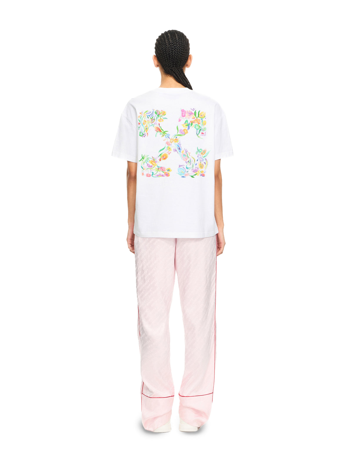 OFF WHITE Arrow Glowing Flower T-shirt White-Night Sky 2AA089S26JER002