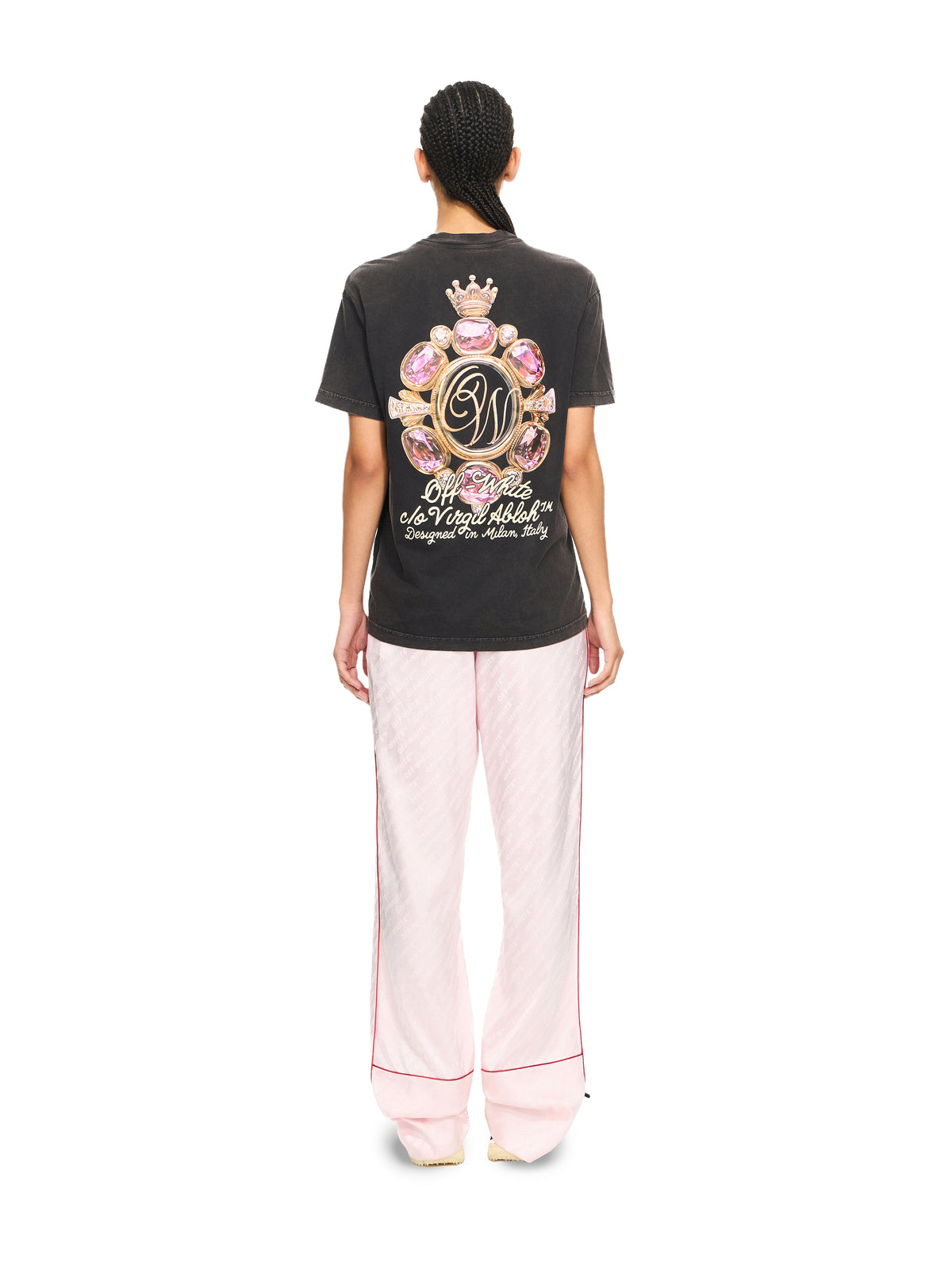 OFF WHITE Royal Jewels T-shirt Marble Black-Lemon Icing 2AA089S26JER008