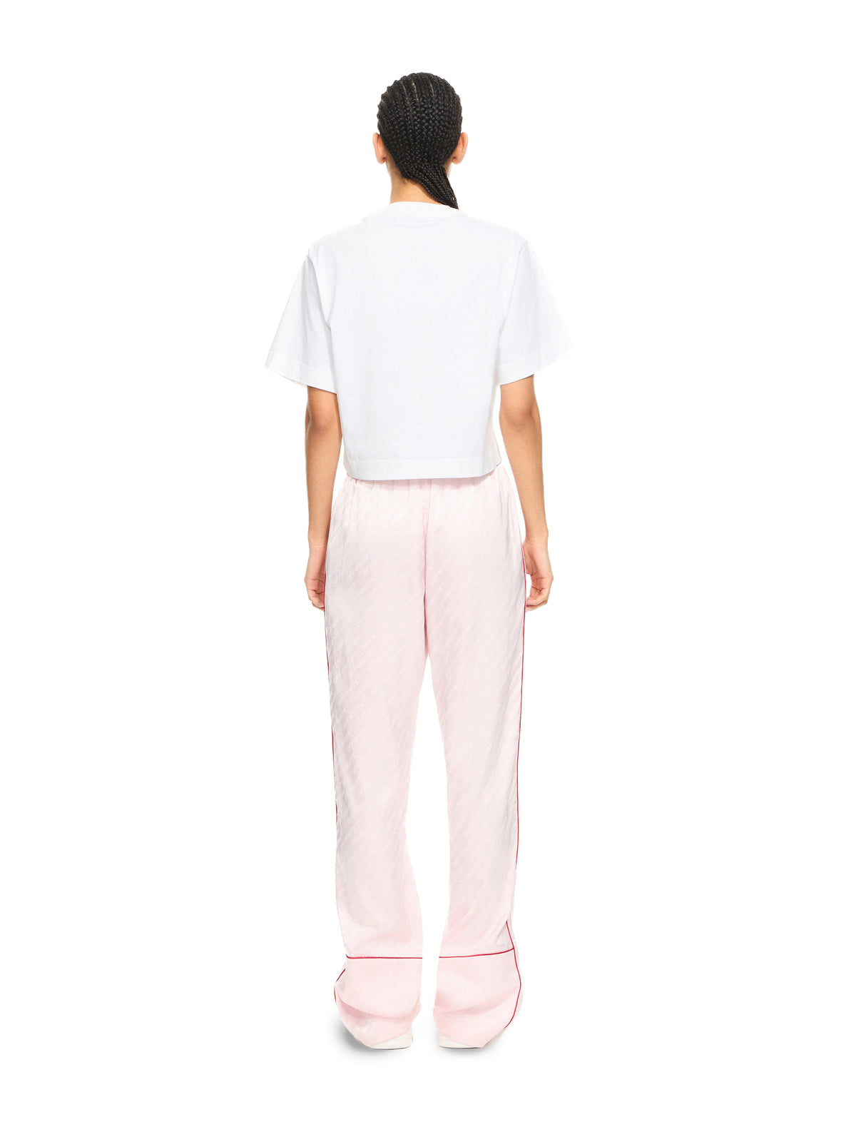 OFF WHITE Bookish Glowing Flower Crop T-shirt White-Black 2AA090S26JER001