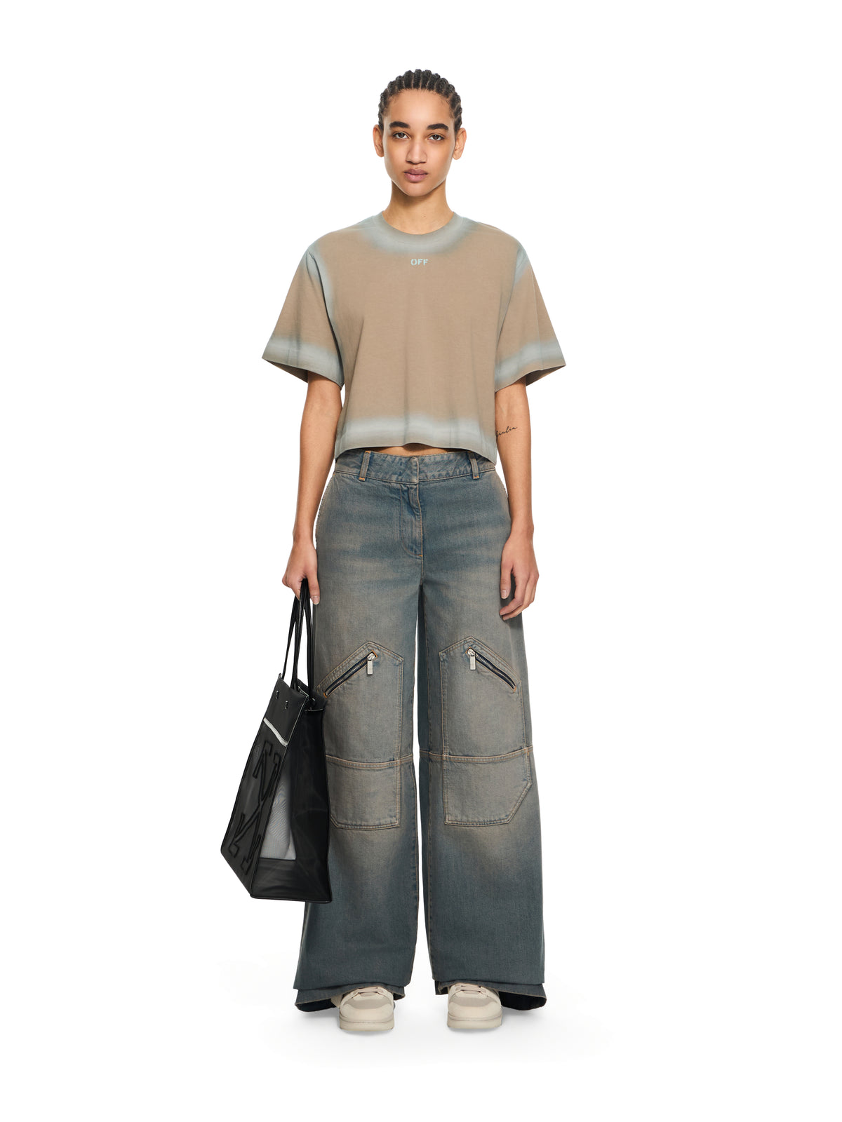 OFF WHITE Spray Off Stamp Crop T-shirt Fungi-Surf Spray 2AA090S26JER004