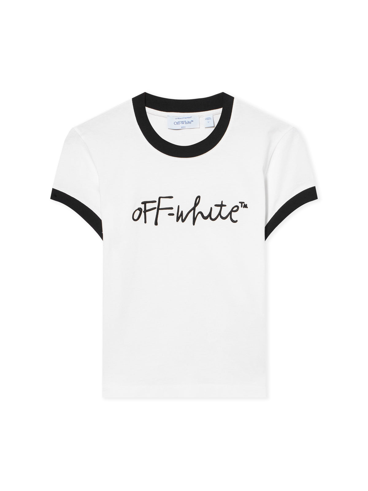 Embroidered Script Fitted T-Shirt