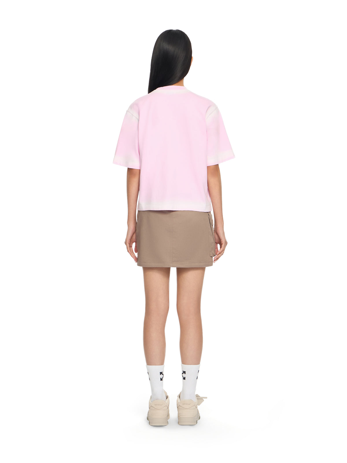 OFF WHITE Spray Off Stamp Boxy T-shirt Soft Pink-White 2AA124S26JER007