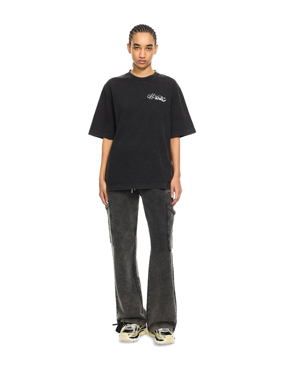 OFF WHITE Off Marker Skate T-shirt Marble Black-White 2AA134S26JER003