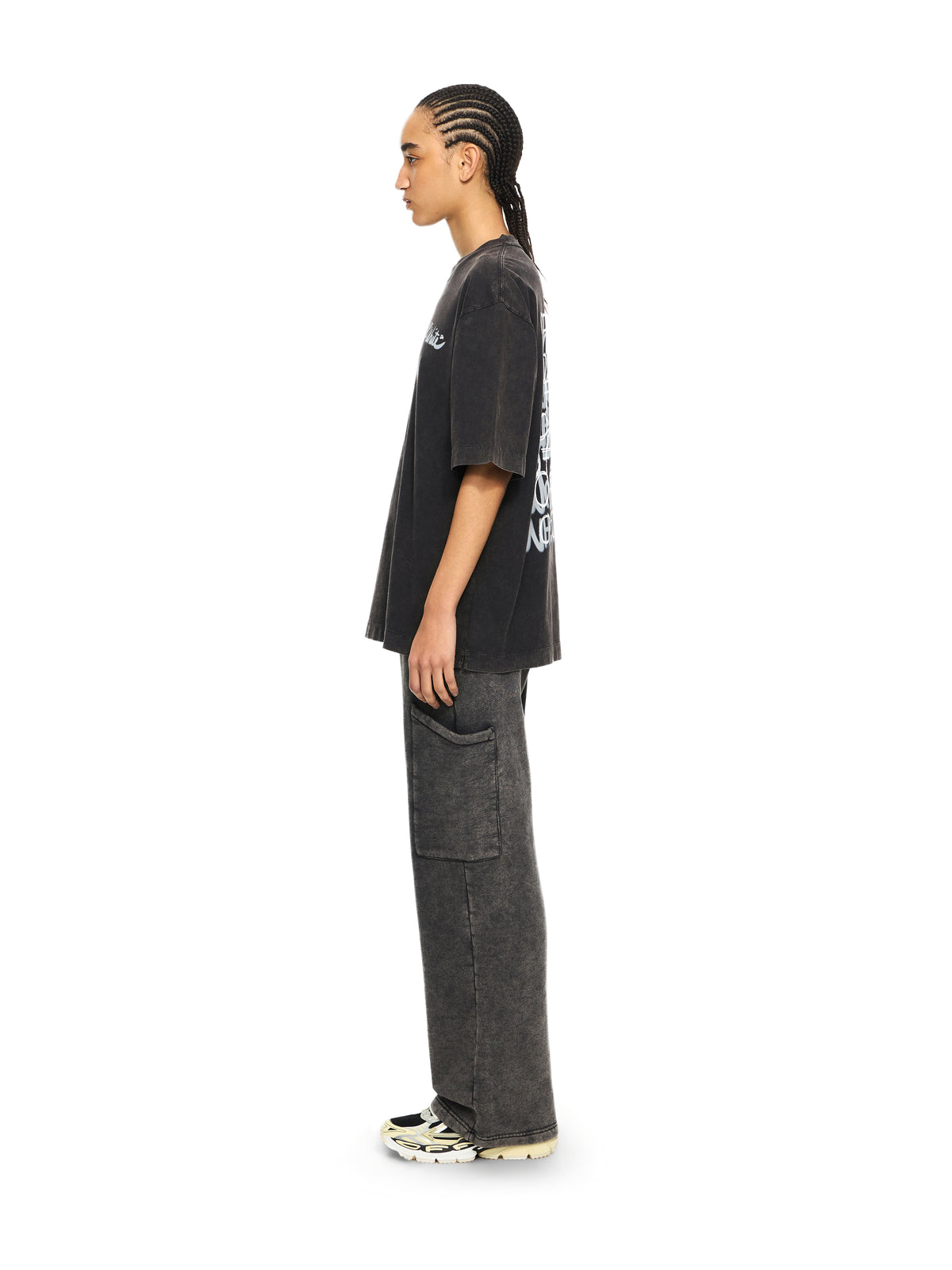 OFF WHITE Off Marker Skate T-shirt Marble Black-White 2AA134S26JER003
