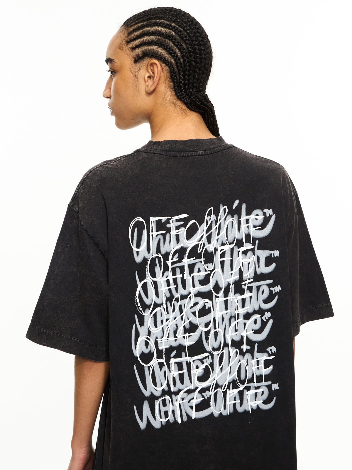 OFF WHITE Off Marker Skate T-shirt Marble Black-White 2AA134S26JER003