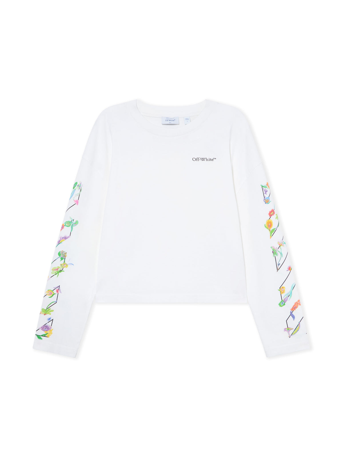 Diagonal Glowing Flower Long-Sleeved T-shirt