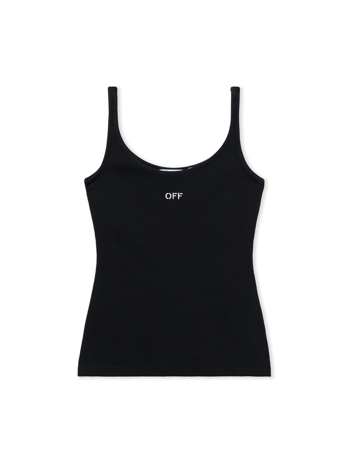 OFF WHITE Off Stamp Ribbed Tank Top Black-White 2AD072C99JER002