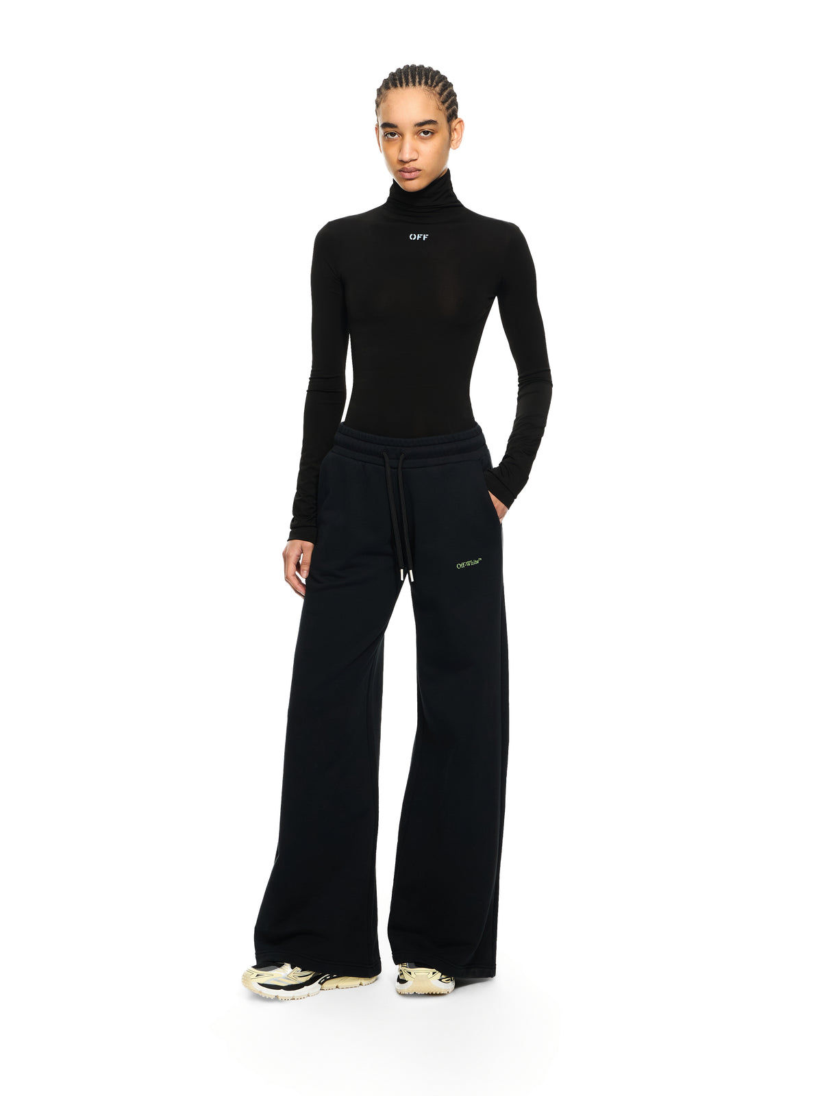 OFF WHITE Off Stamp Second Skin Long-Sleeved Turtleneck Black-White 2AD122C99JER004