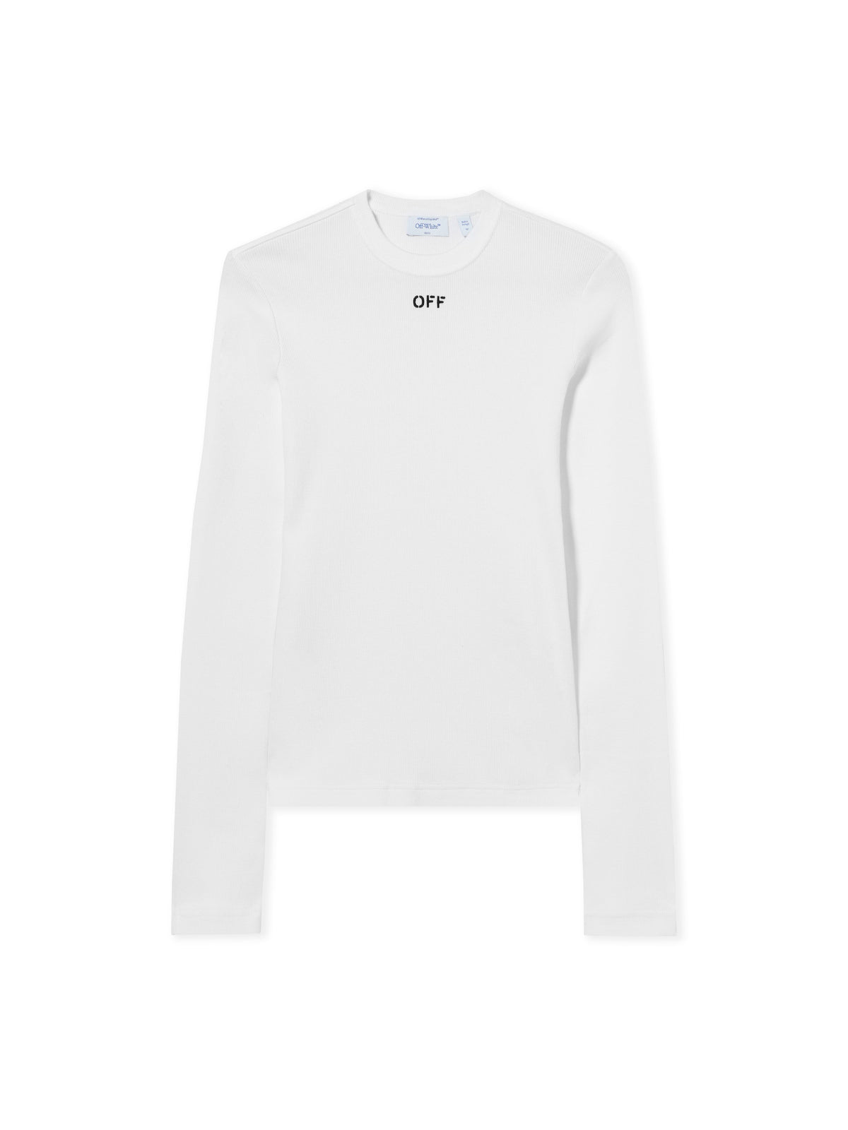 OFF WHITE Off Stamp Ribbed Long-Sleeved Crewneck White-Black 2AD136S26JER001