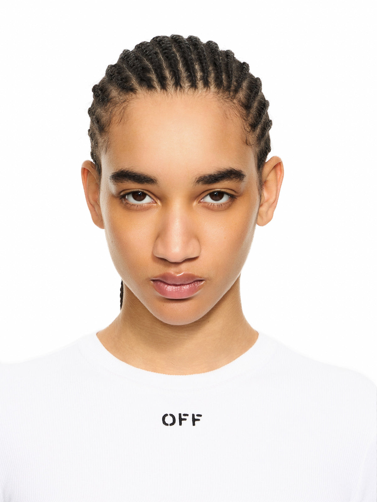 OFF WHITE Off Stamp Ribbed Long-Sleeved Crewneck White-Black 2AD136S26JER001