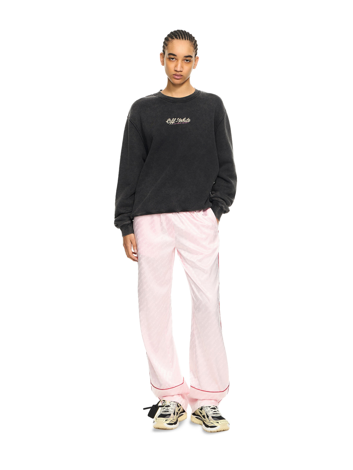 OFF WHITE Royal Jewels Sweatshirt Marble Black-Lemon Icing 2BA055S26FLE005