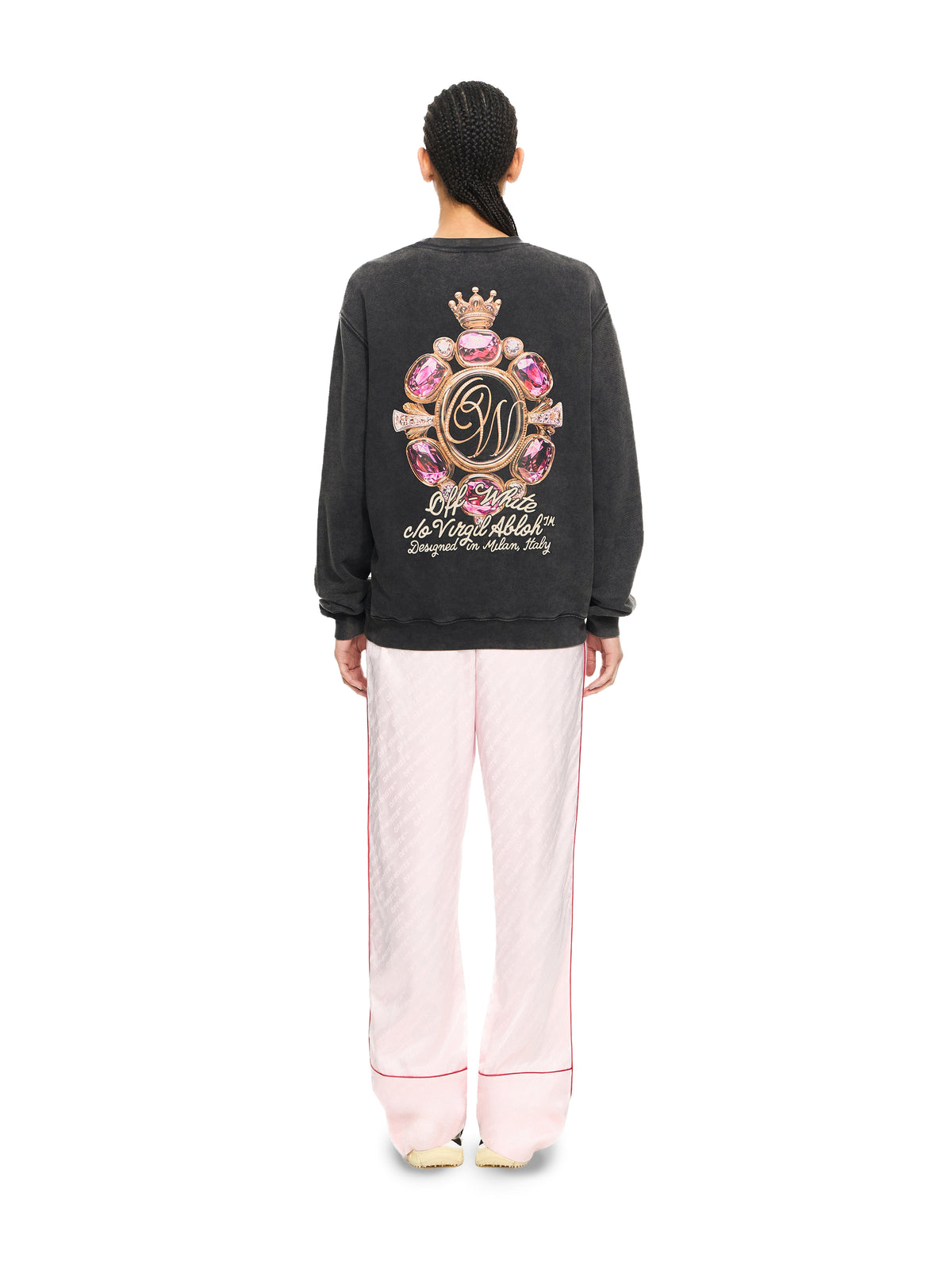 OFF WHITE Royal Jewels Sweatshirt Marble Black-Lemon Icing 2BA055S26FLE005