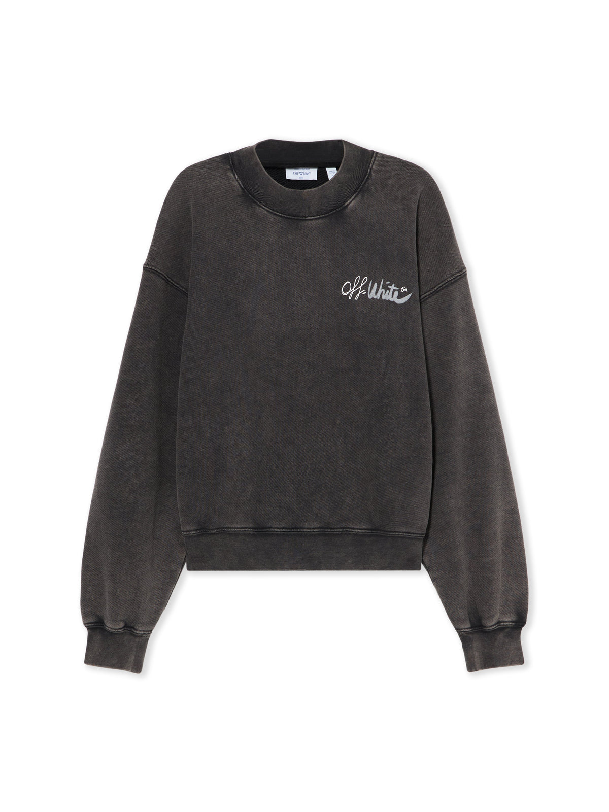 OFF WHITE Off Marker Over Crew Sweatshirt Marble Black-White 2BA075S26FLE002