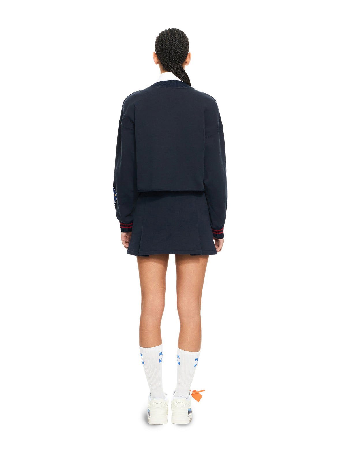 OFF WHITE Royal Patch Crop Sweatshirt Night Sky-Haute Red 2BA07ES26FLE001