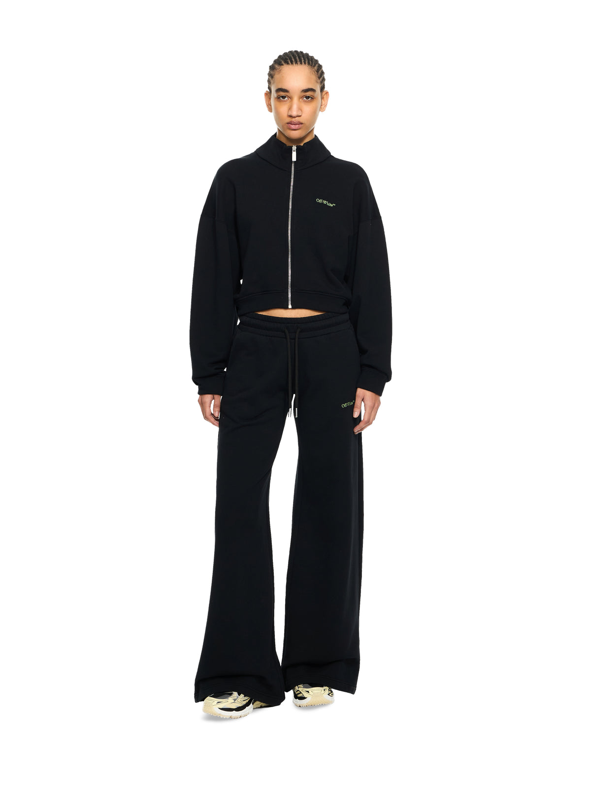 OFF WHITE Arrow Leaves Zip Up Sweatshirt Black-Beech 2BE008S26FLE001