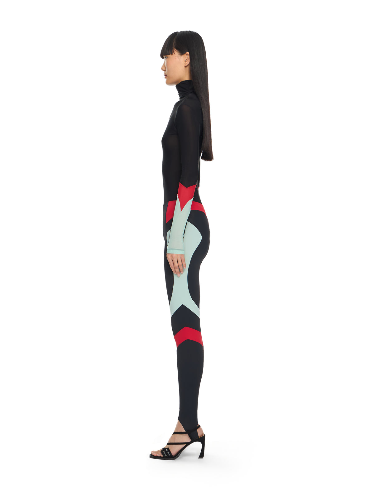 OFF WHITE Color Block Leggings Black-Black 2CD02ES26JER001
