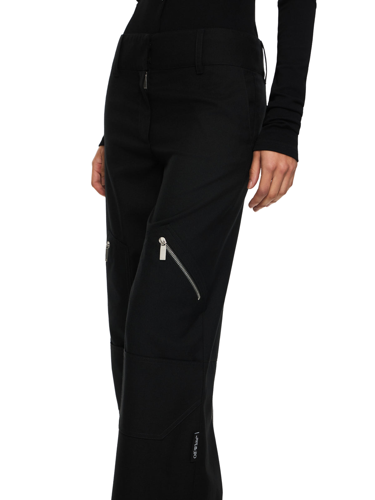 OFF WHITE Women's Gabardine Cargo Pants Black-No Color 2CF02BS26FAB001
