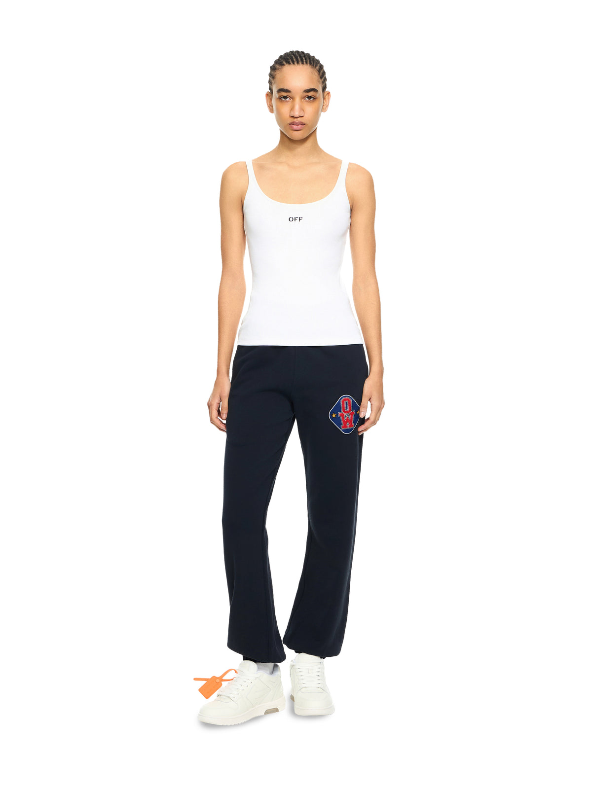 OFF WHITE Royal Patch Cuff Sweatpants Night Sky-Haute Red 2CH006S26FLE002
