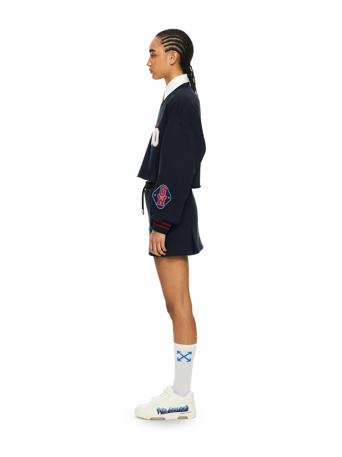 OFF WHITE Royal Patch Sweatskirt Night Sky-Haute Red 2CK006S26FLE001