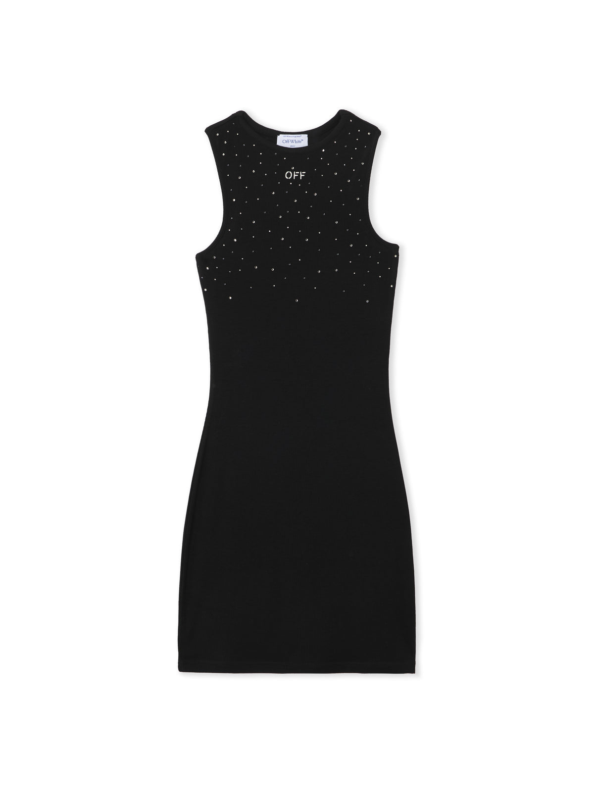 OFF WHITE OW X Swarovski Ribbed Rowing Dress BLACK 2DB463S26JER001