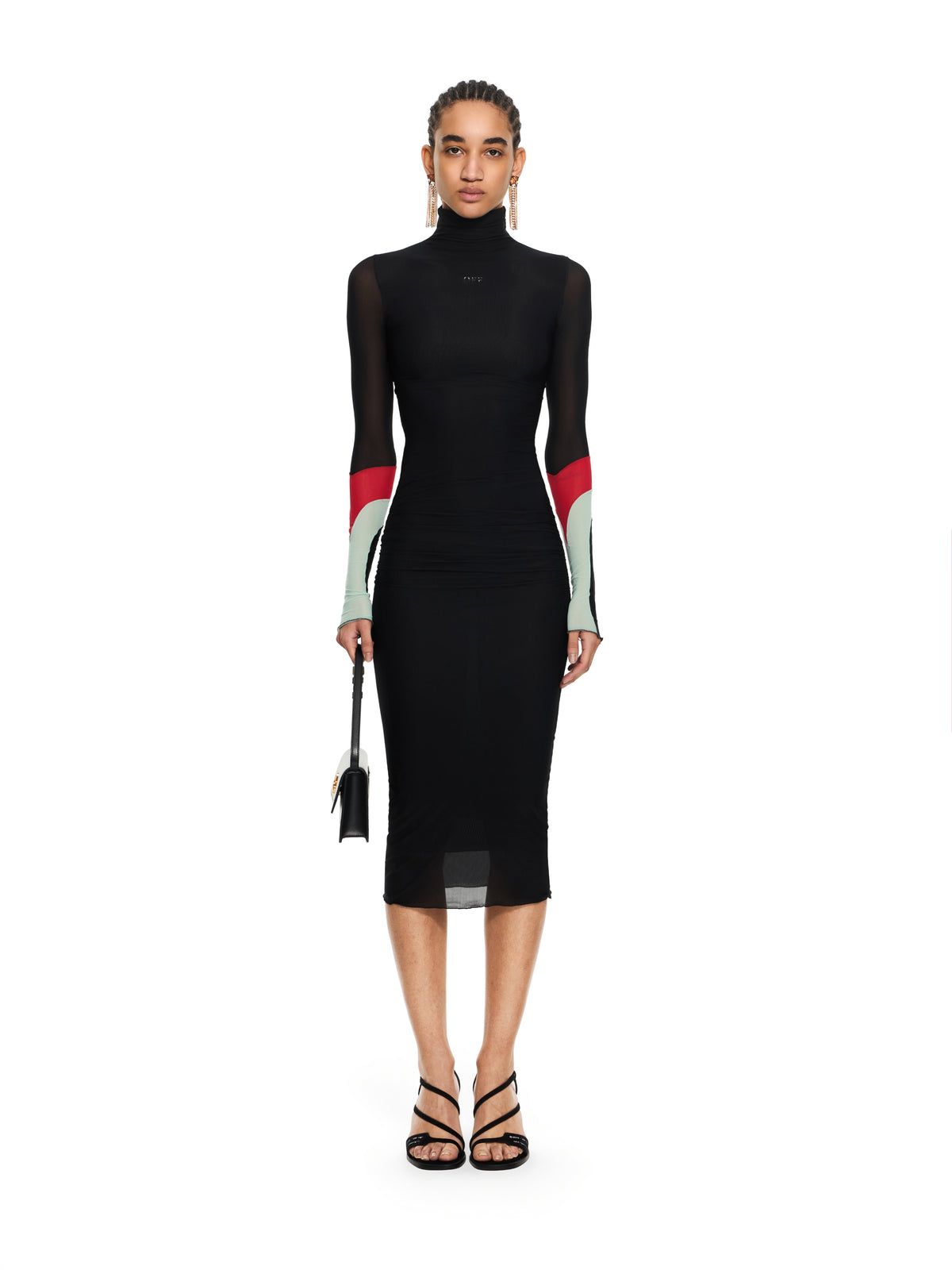 OFF WHITE Light Jersey Insert Dress Black-Black 2DB577S26JER001