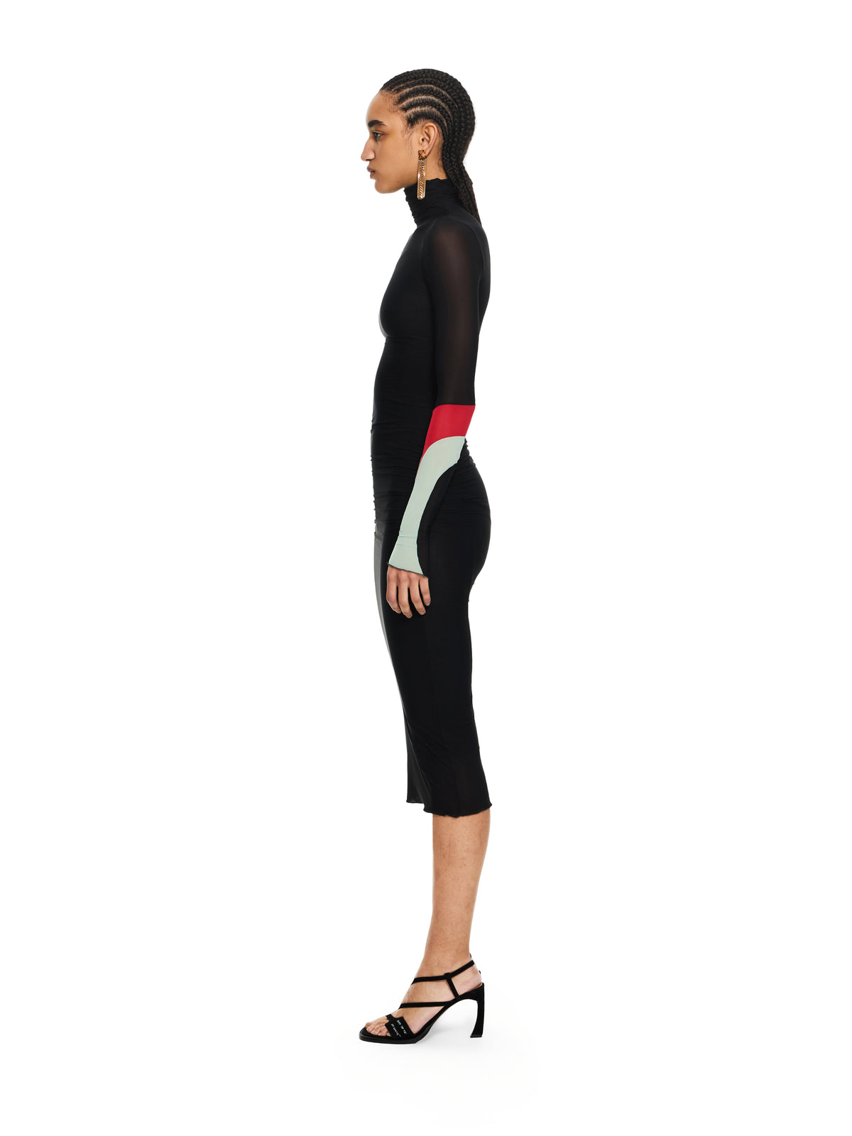 OFF WHITE Light Jersey Insert Dress Black-Black 2DB577S26JER001