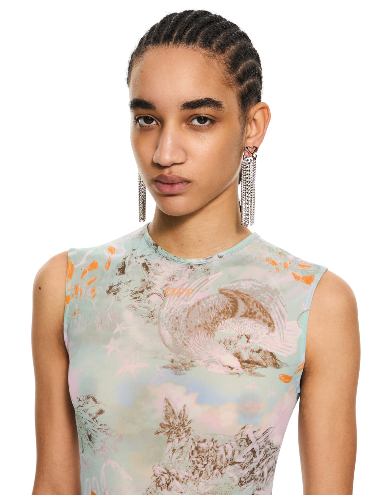 OFF WHITE Light Jersey Storytelling Sleeveless Dress Storytelling-Persimmon Orange 2DB57GS26JER001