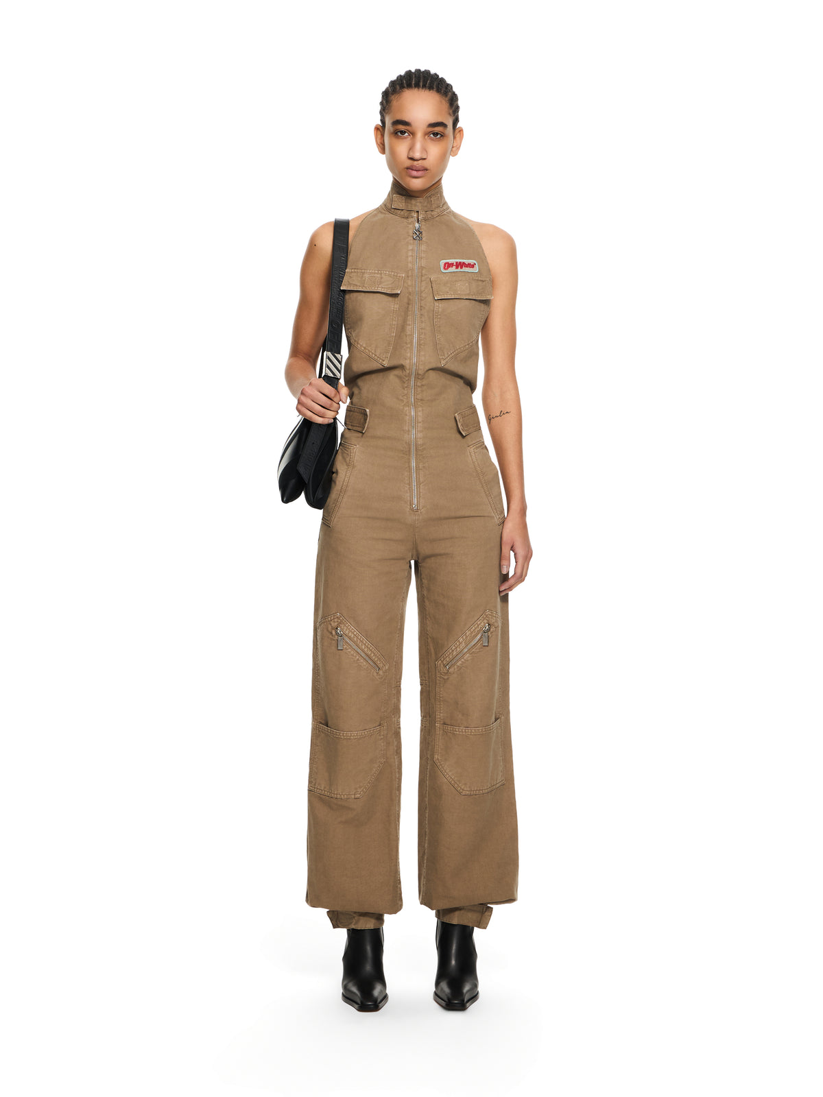 OFF WHITE Canvas Pocket Jumpsuit Fungi-Haute Red 2DC04AS26FAB001