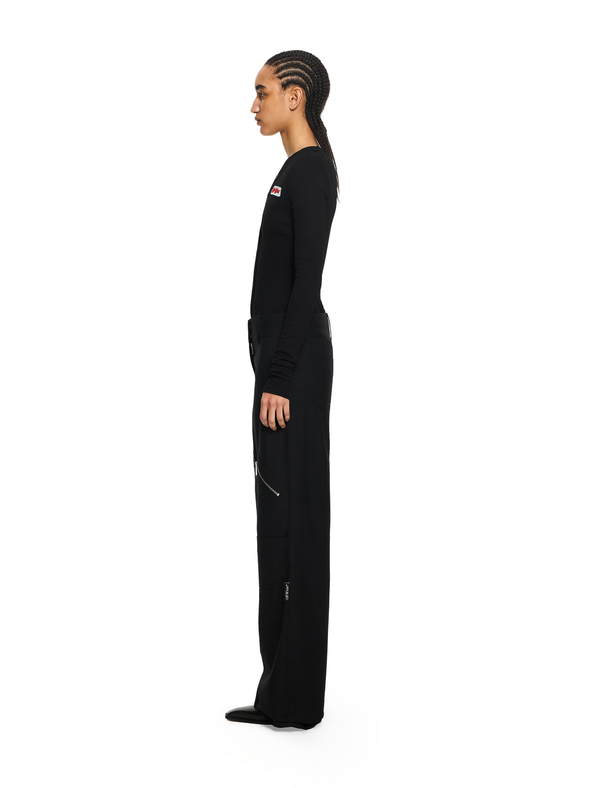 OFF WHITE Heavy Jersey Button-Up Bodysuit Black-Haute Red 2DD04LS26JER001
