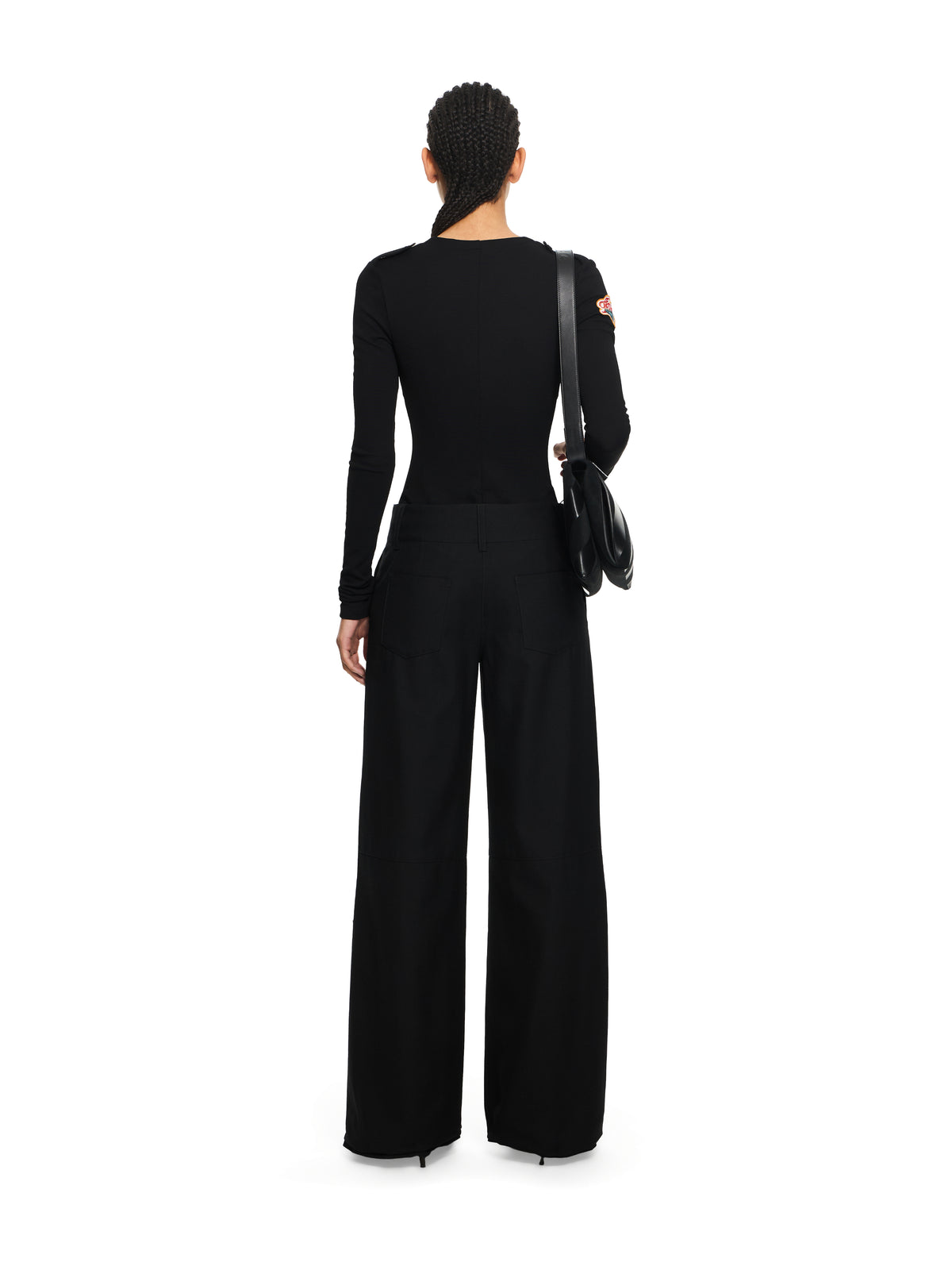OFF WHITE Heavy Jersey Button-Up Bodysuit Black-Haute Red 2DD04LS26JER001