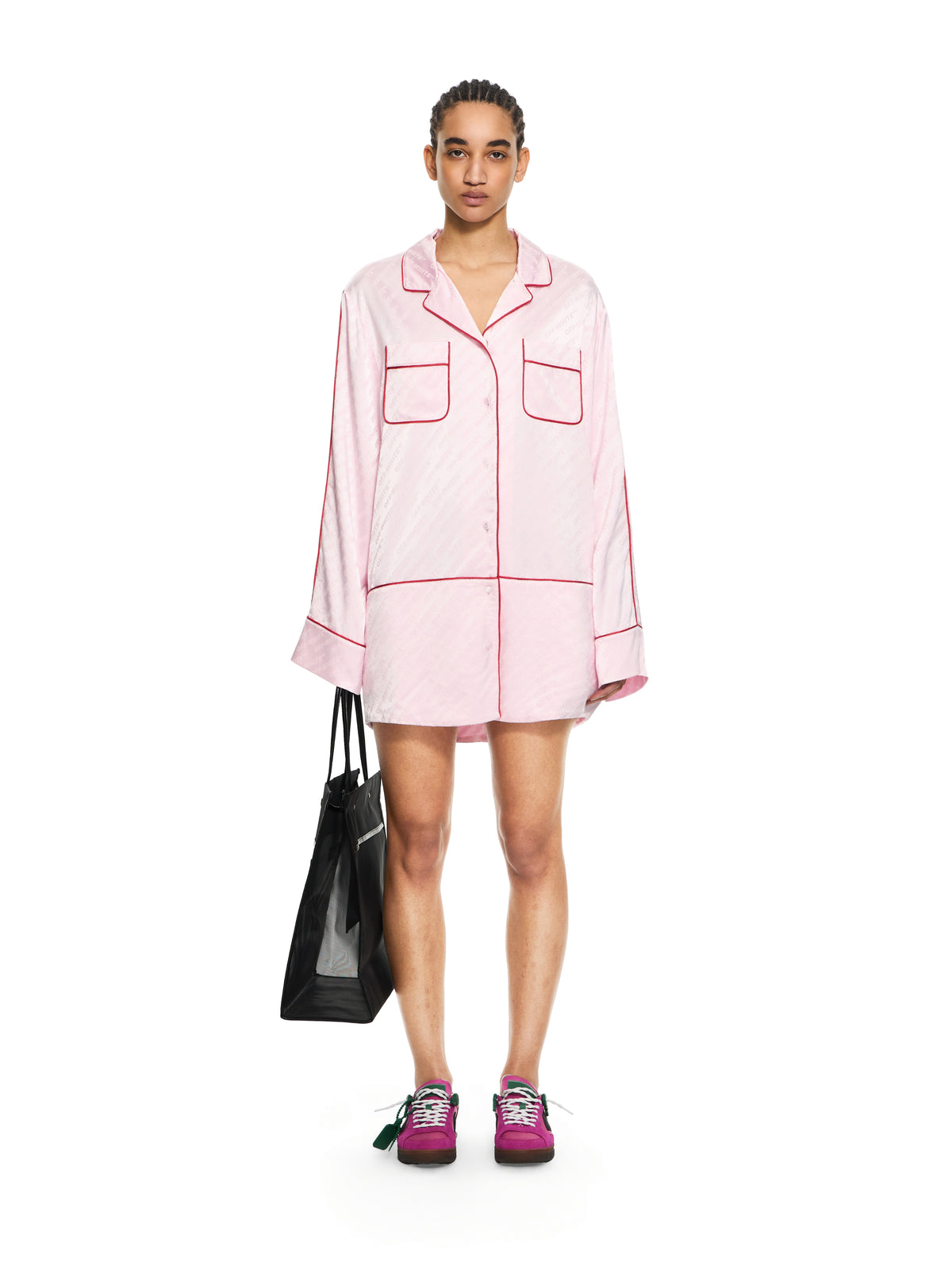 OFF WHITE Jacquard Off-White Satin New Roxy Pajama Dress Soft Pink-No Color 2DG00GS26FAB001