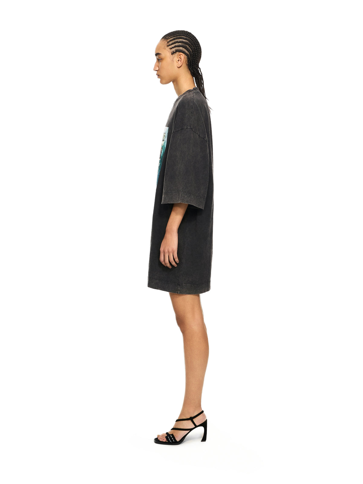 OFF WHITE Over T-shirt Dress Marble Black-White 2DH00AS26JER001