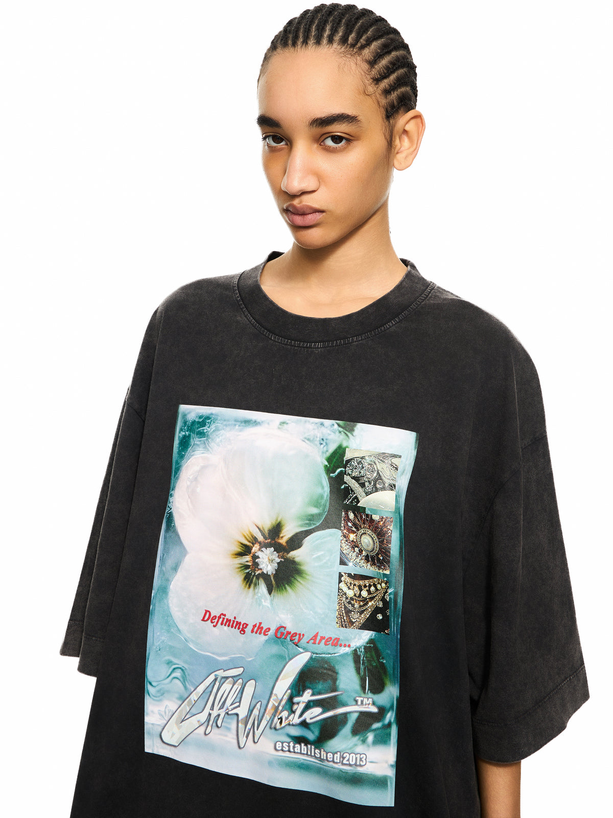 OFF WHITE Over T-shirt Dress Marble Black-White 2DH00AS26JER001
