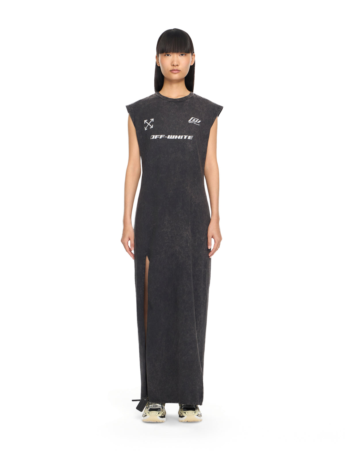 OFF WHITE Racer Loose Jersey Dress Marble Black-Rodio 2DH00BS26JER001
