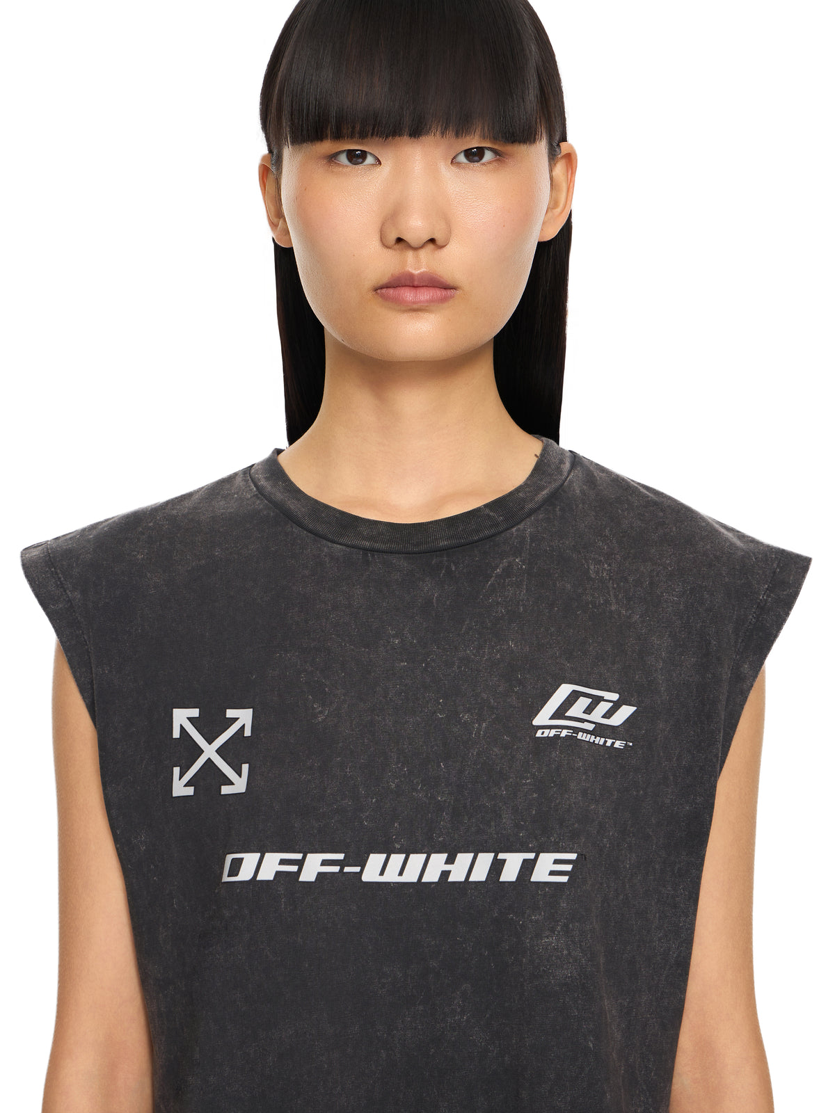 OFF WHITE Racer Loose Jersey Dress Marble Black-Rodio 2DH00BS26JER001