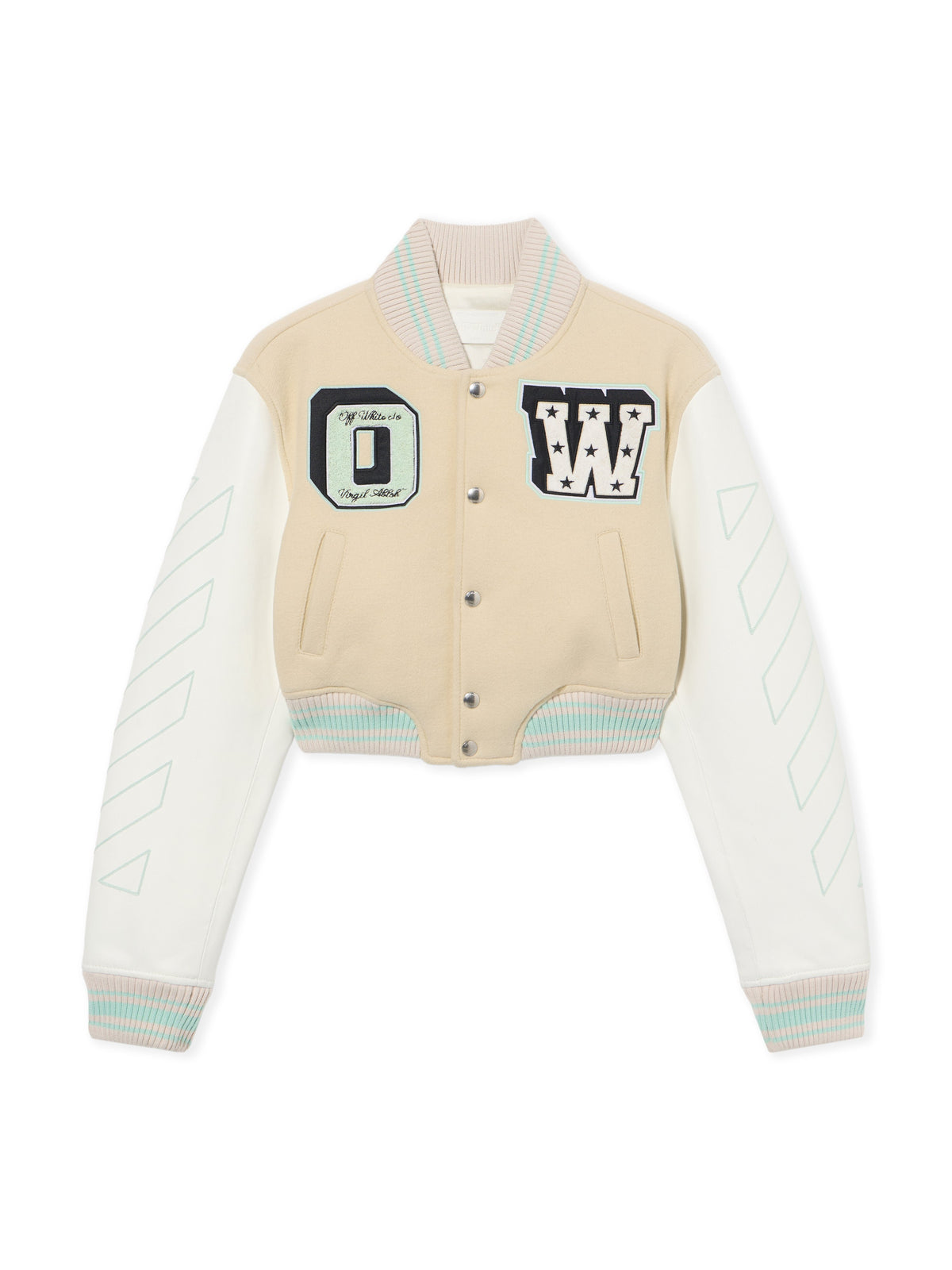 Graffiti Crop Varsity Jacket