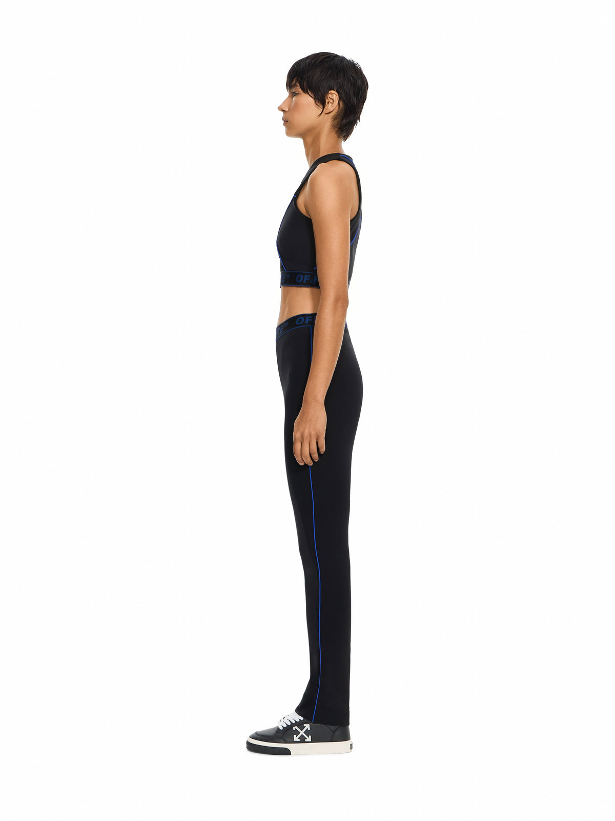 OFF WHITE Logoband Lycra Top Black-Electric Blue 2FA00362T