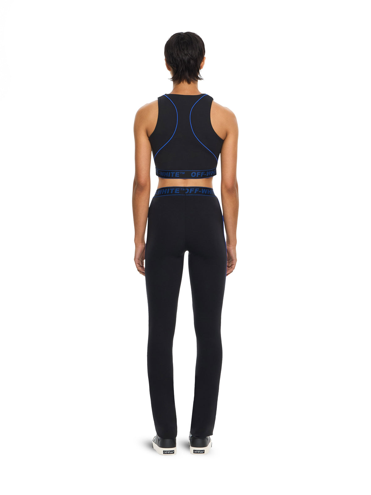 OFF WHITE Logoband Lycra Top Black-Electric Blue 2FA00362T