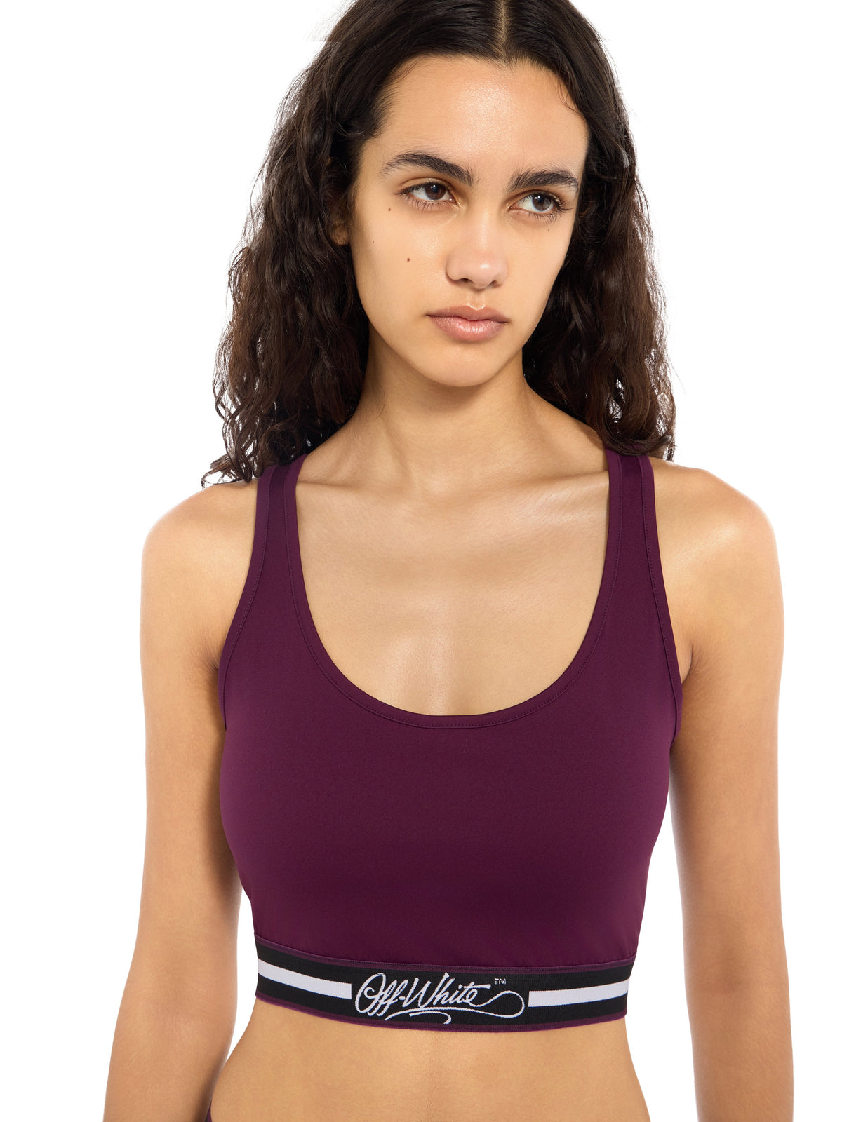 OFF WHITE College Band Crop Top Port Royal Dark Sapphire 2FA00391T