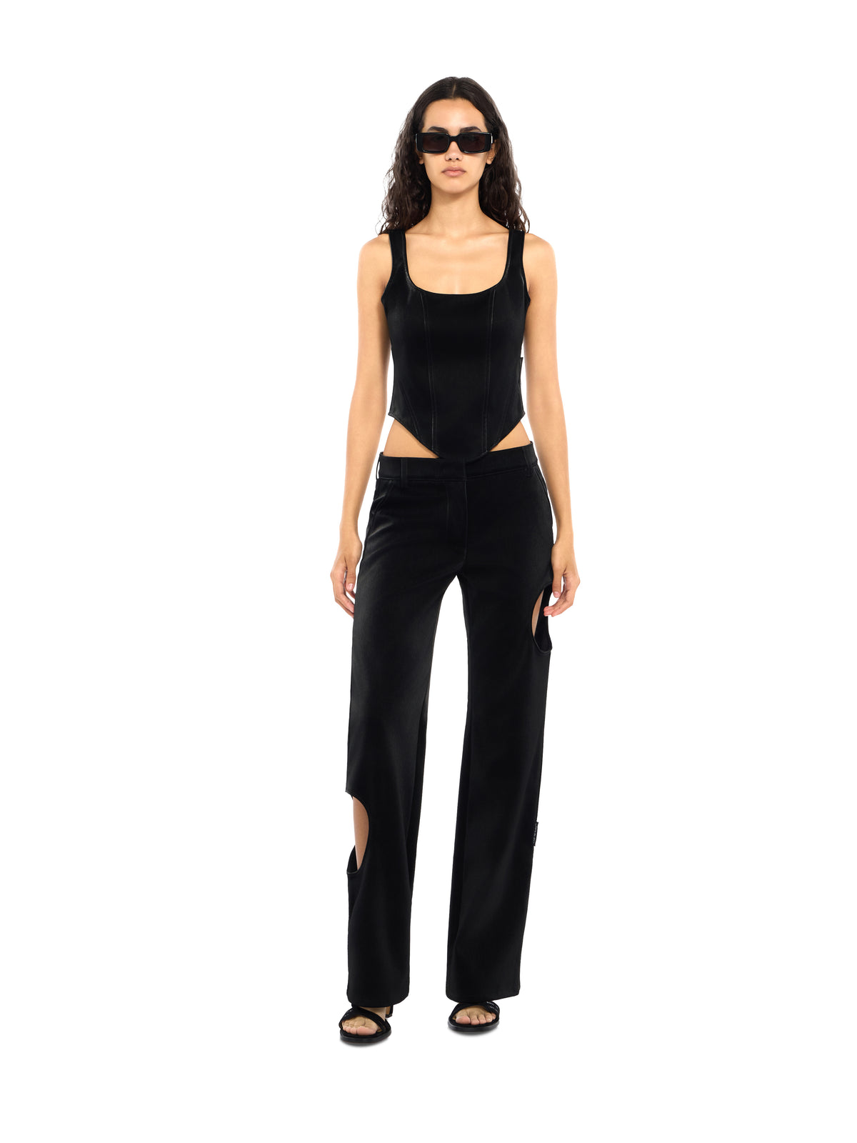Velvet-Coated Corset Top