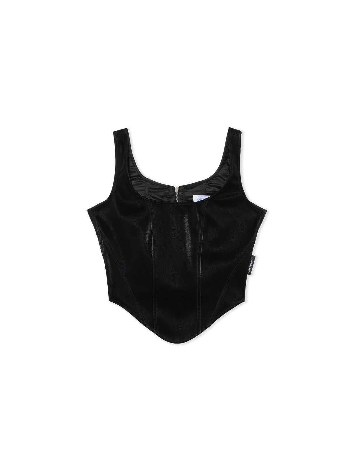 OFF WHITE Velvet-Coated Corset Top Black-Black 2FA00396T