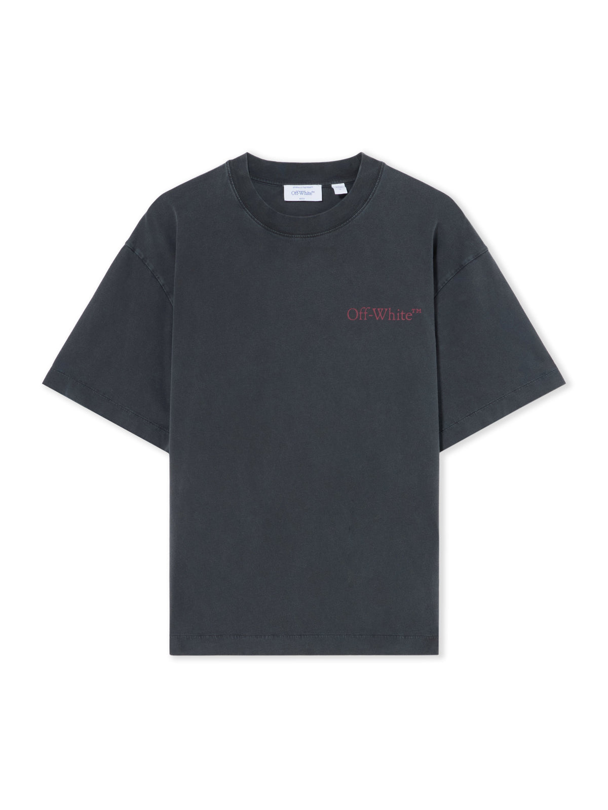OFF WHITE Cut Here Arrow Skate T-Shirt Fade Out Black Port Royal 2FA00439T